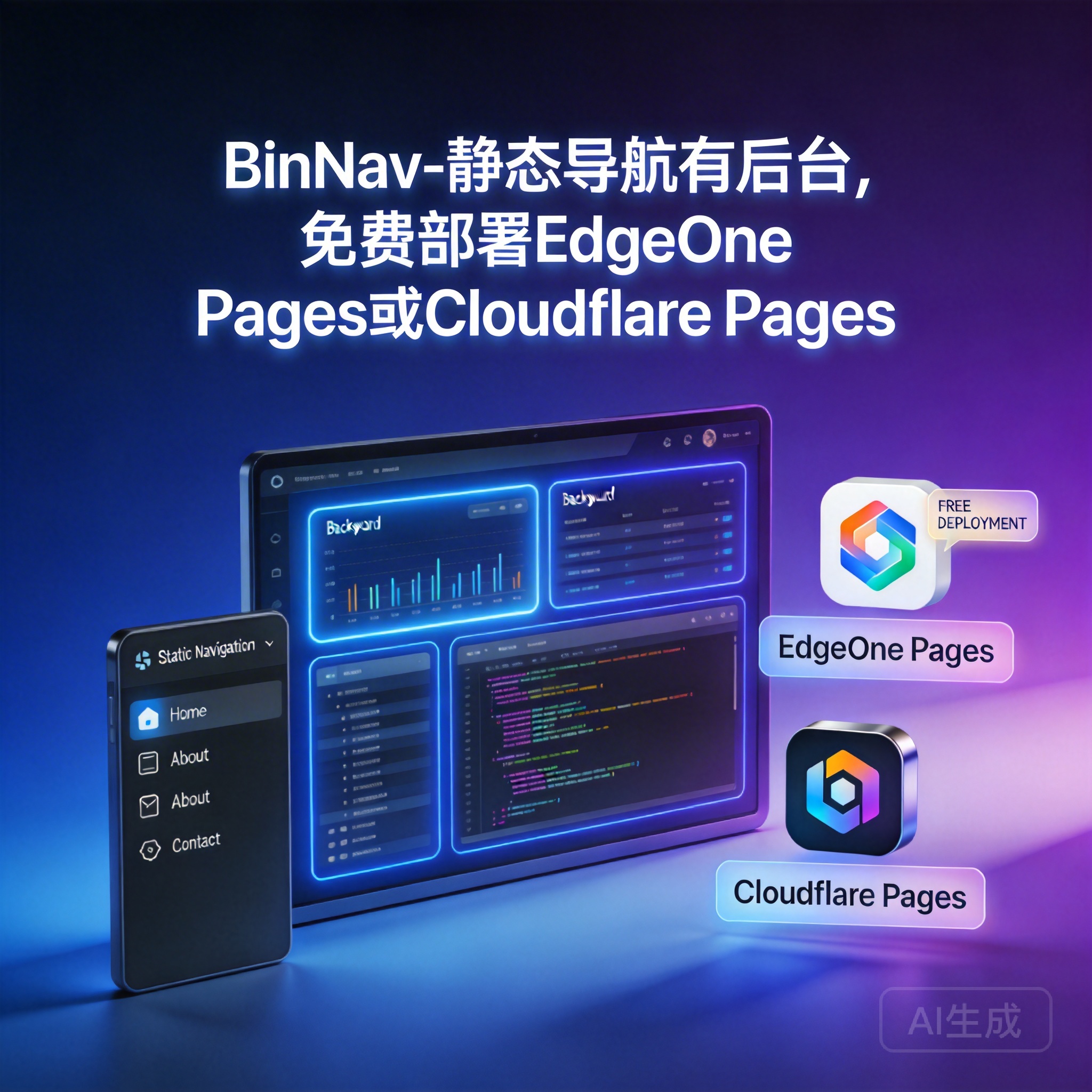 BinNav-静态导航有后台，免费部署EdgeOne Pages或Cloudflare Pages-漫旅绘话